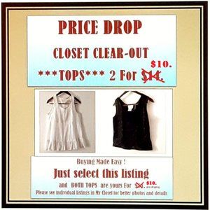 SELECT THIS LISTING TO PURCHASE 2 TOPS